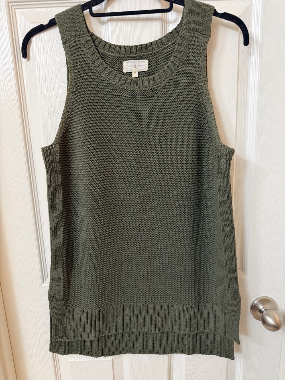 Lou & Grey Olive Green Sleeveless Knit Tank
